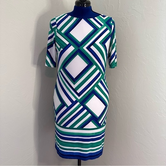 Eliza J Geometric Print Dress Size 10 - Picture 1 of 8